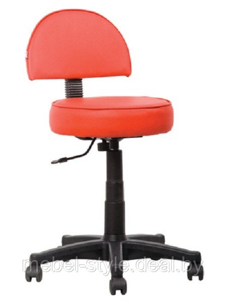 Поворотное кресло Соло со спинкой для комфортной работы швеи и лаборанта, Solo High в искусственной коже V