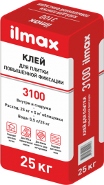Клей для плитки повышенной фиксации Ilmax 3100.