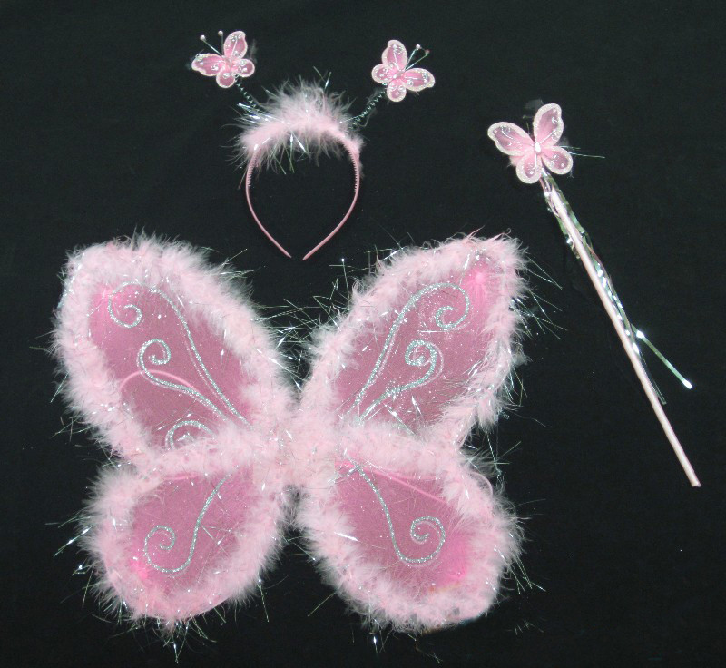 Карнавальные крылья бабочки с пухом, 3 предмета
