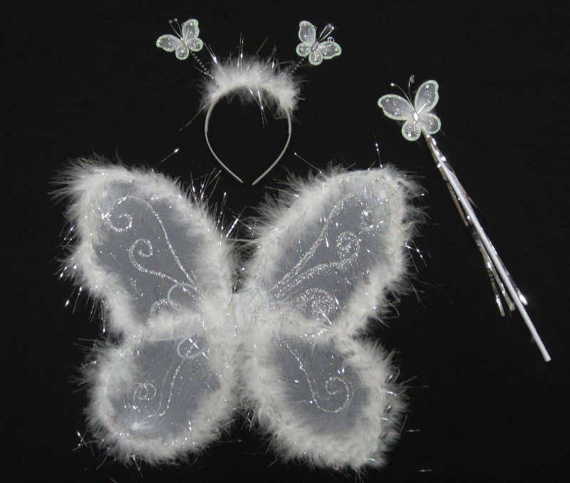Карнавальные крылья бабочки с пухом, 3 предмета