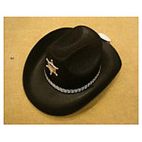 Карнавальная шляпа "Шериф" на резинке черная