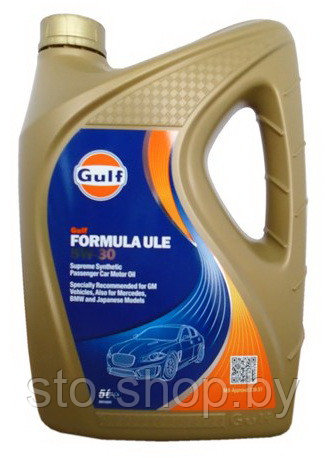 Gulf Formula ULE 5W-30 mid SAPS Масло синтетическое 5л MB 229.51, BMW LL-04, VW 502.00/505.00/505.01,GM dexos2