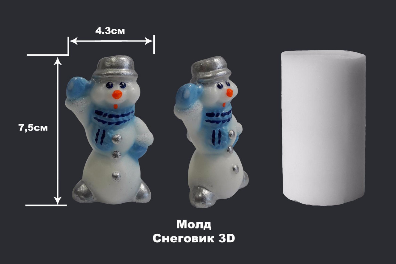 Молд Снеговик 3D