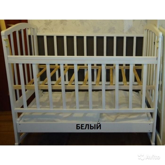 Детская кроватка Агат Золушка 2 колесо качалка ящик - фото 2 - id-p52060852