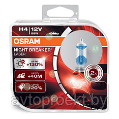 Автолампы H4 Osram Night Breaker Laser +130 % 12v 60/55w