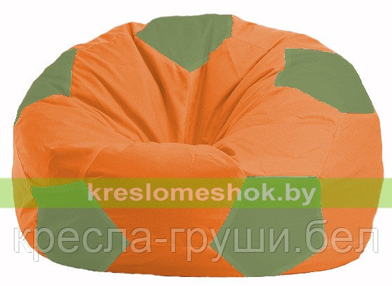 Кресло мешок Мяч оранжевый - оливковый М 1.1-216, фото 2