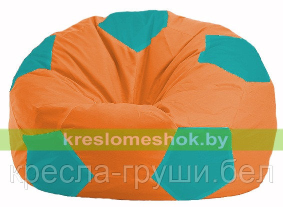 Кресло мешок Мяч оранжевый - бирюзовый М 1.1-223