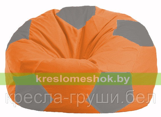 Кресло мешок Мяч оранжевый - серый М 1.1-214