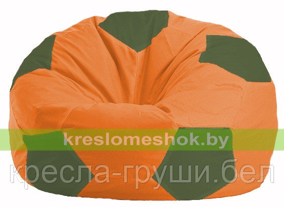 Кресло мешок Мяч оранжевый - тёмно-оливковый М 1.1-211, фото 2