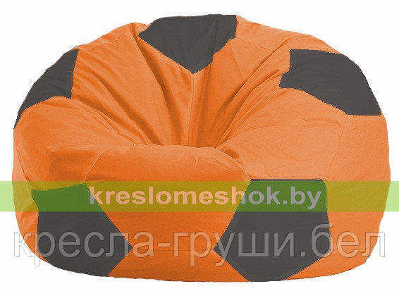 Кресло мешок Мяч оранжевый - тёмно-серый М 1.1-210, фото 2