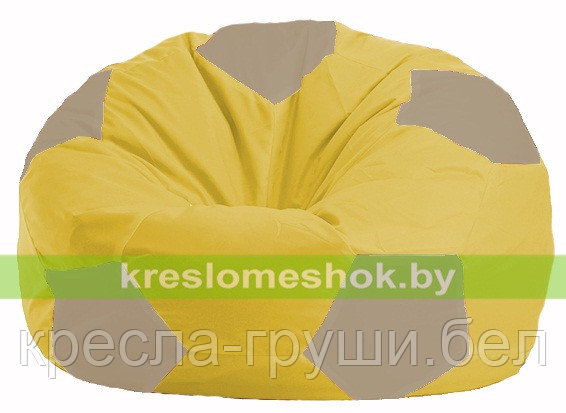 Кресло мешок Мяч жёлтый - тёмно-бежевый М 1.1-255, фото 2