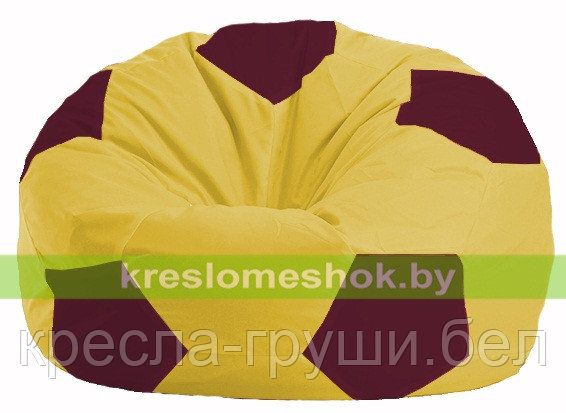Кресло мешок Мяч жёлтый - бордовый М 1.1-265, фото 2