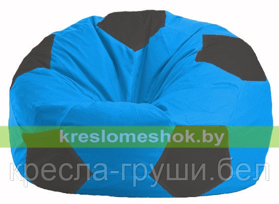 Кресло мешок Мяч голубой - чёрный М 1.1-267, фото 2