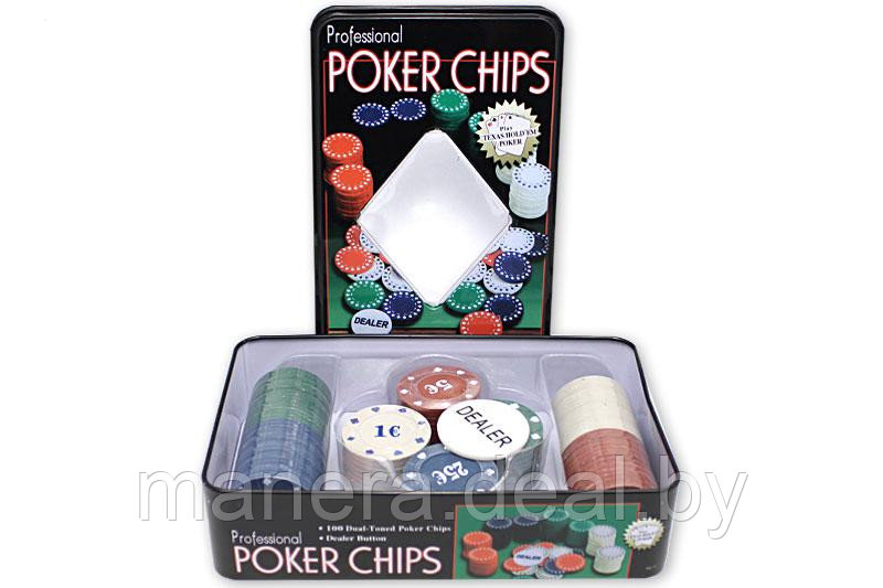 Набор покерный на 100 фишек - фото 1 - id-p52096861