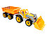 Трактор с ковшом и прицепом "Технок", цвета ассорти, фото 2