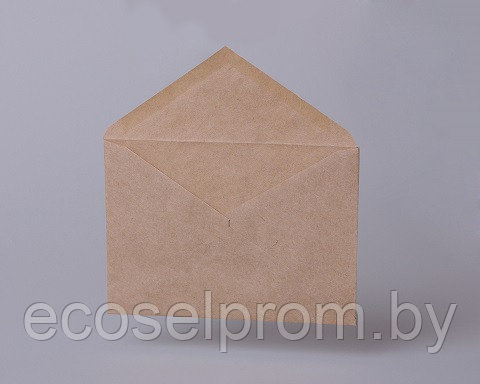 Конверты почтовые С6 размер 114х162 мм Крафт треугольный клапан, фото 1