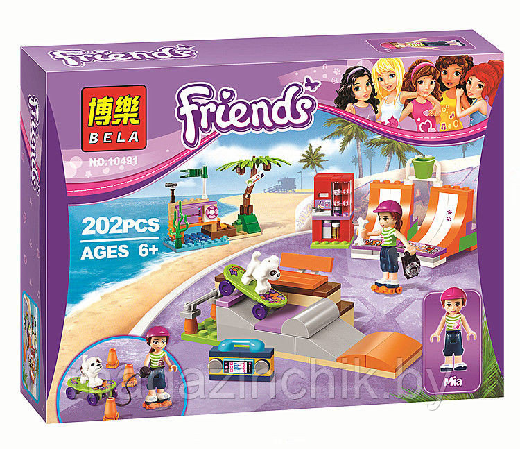 Конструктор 10491 Bela Friends Скейт-парк в Хартлейк Сити 202 дет.