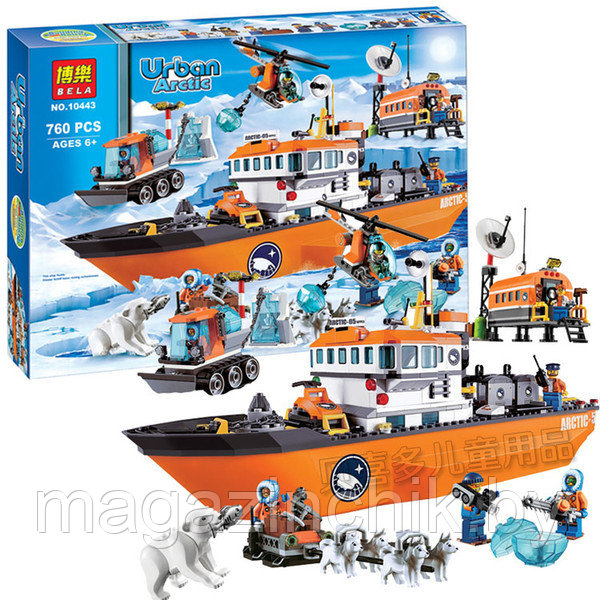 Конструктор 10443 Bela Арктический ледокол 760 деталей аналог LEGO City  (Лего Сити) 60062