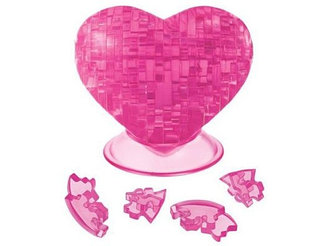 Головоломка Сердце розовое 3D Crystal Puzzle