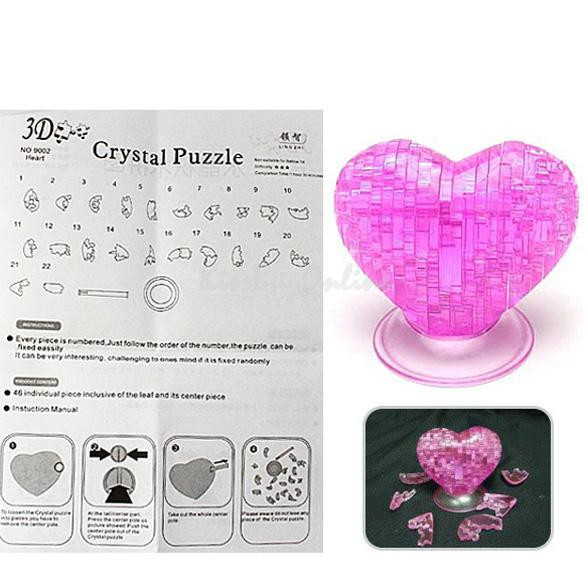 Головоломка Сердце розовое 3D Crystal Puzzle - фото 4 - id-p52259600