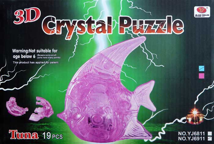 Головоломка 3D Crystal Puzzle "Рыбка" (свет), 19 деталей - фото 1 - id-p52259709