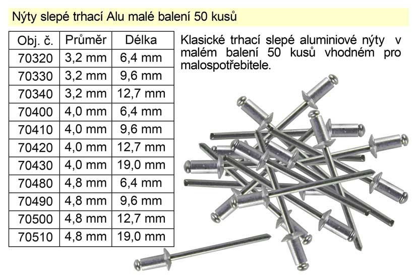 Заклёпки алюминевые 6,4х4,8 мм 50 штук, VOREL 70480 - фото 2 - id-p52259710