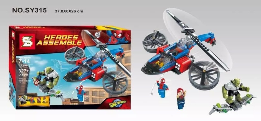 Конструктор аналог LEGO Super Heroes 76016 Bela Спасательный вертолёт Человека-паука арт. 10240/sy315