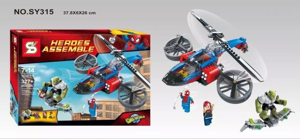 Конструктор аналог LEGO Super Heroes 76016 Bela Спасательный вертолёт Человека-паука арт. 10240/sy315, фото 1