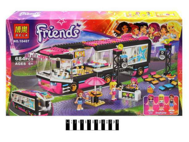 Конструктор Bela Friends 10407 "Поп - звезда. Автобусный тур" 684 деталей аналог lego 41106