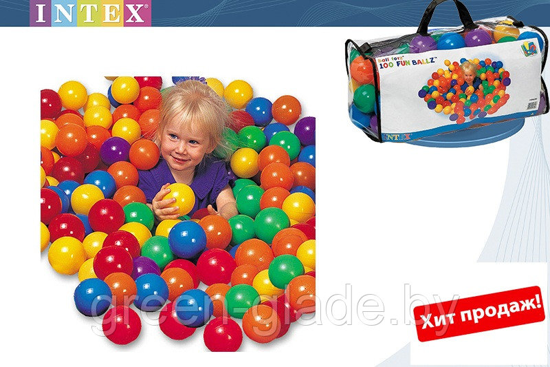 49600 Шарики для сухого бассейна Intex Fun Ballz (100шт/8см)