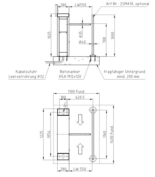 Тумбовый турникет Gotschlich Modul Cross 6MCR3AEC - фото 2 - id-p52349157