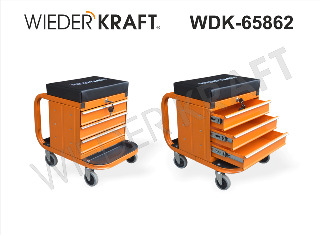 WiederKraft WDK-65862 Табурет механика с инструментальными ящиками - фото 1 - id-p52372284