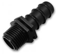 Соединитель с внешней резьбой 1/2" и "ершом" на шланг 16мм