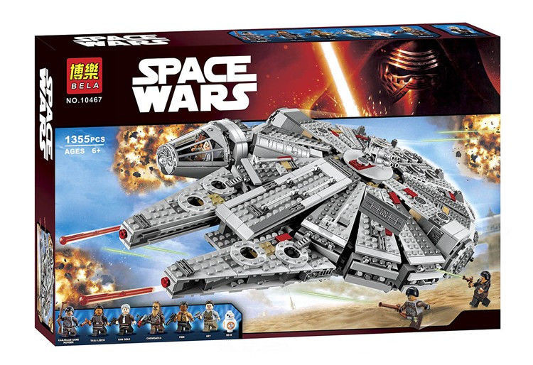 Конструктор Bela 10467 Сокол Тысячелетия (аналог LEGO Star Wars 75105) (Millennium Falcon) 1355 деталей - фото 2 - id-p52398137