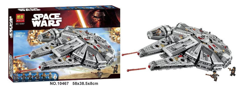 Конструктор Bela 10467 Сокол Тысячелетия (аналог LEGO Star Wars 75105) (Millennium Falcon) 1355 деталей - фото 3 - id-p52398137