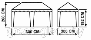 Садовый тент-шатер Беседка "Шатер" 6,0х3,0 без стенок - фото 10 - id-p1822112