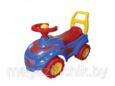 Детская машинка-каталка 3077 Технок Спайдермен (толокар), со спинкой и багажником - фото 1 - id-p52510540