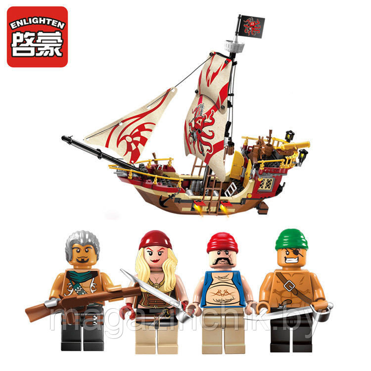Конструктор 1311 Brick (Брик) Пиратский корабль Мародеров 368 деталей аналог LEGO (Лего) купить в Минске - фото 2 - id-p52512169