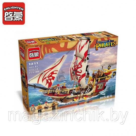 Конструктор 1311 Brick (Брик) Пиратский корабль Мародеров 368 деталей аналог LEGO (Лего) купить в Минске - фото 3 - id-p52512169