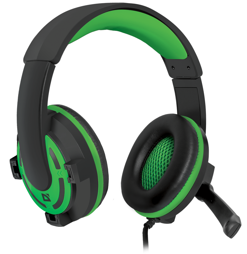 Игровые наушники с микрофоном Defender Warhead G-300 зеленый, кабель 2,5 м