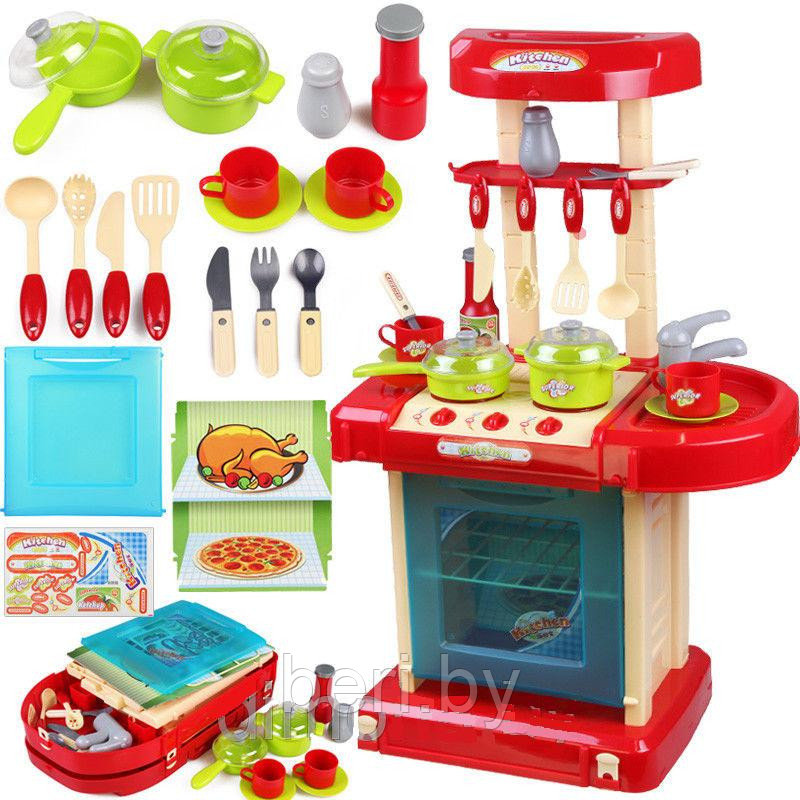 Детская игровая кухня с набором продуктов, электронная кухня, со светом и звуком, Kitchen Set 008-56А