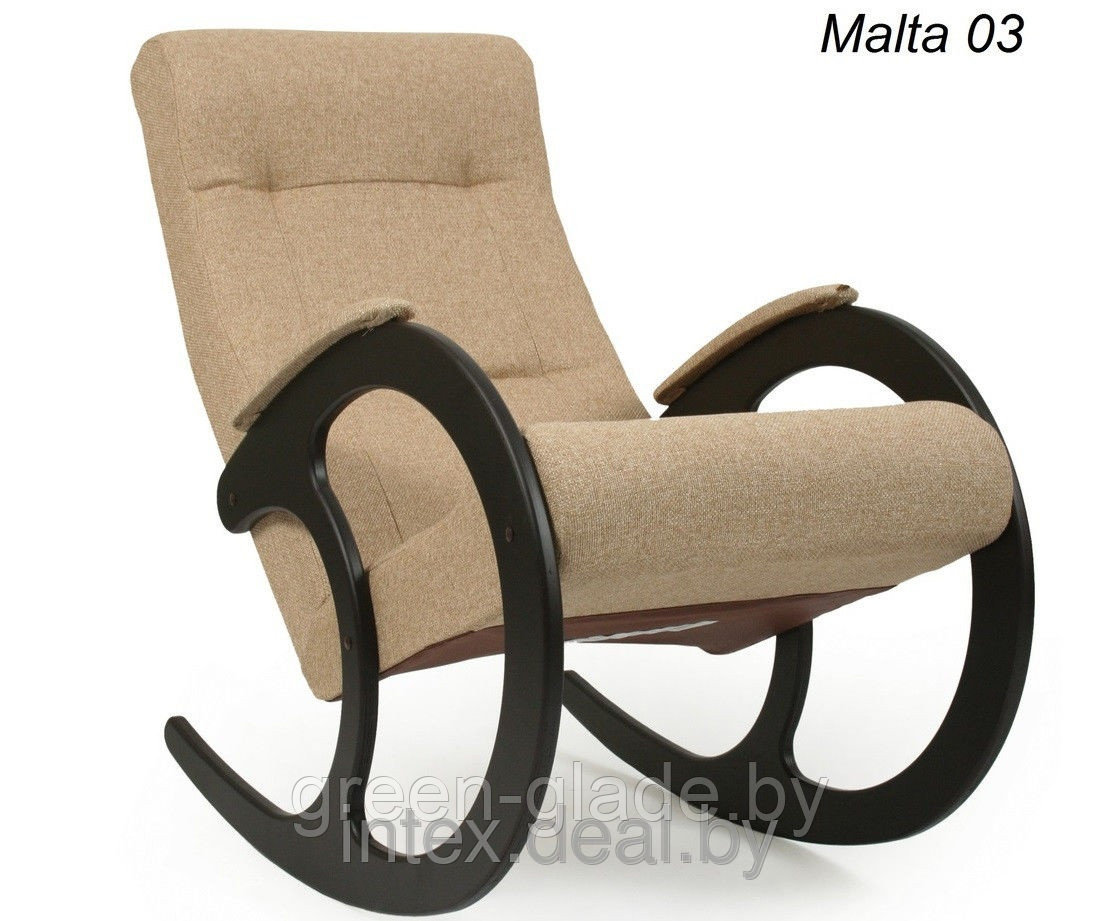 Кресло-качалка глайдер модель 68 каркас Орех ткань Мальта-03 MALTA 03 (ткань Мальта 03 - темно-серая) - фото 1 - id-p52554985