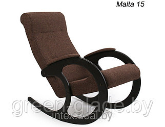 Кресло-качалка глайдер модель 68 каркас Орех ткань Мальта-03  MALTA 15 (ткань Мальта 15 - темно-коричневая)