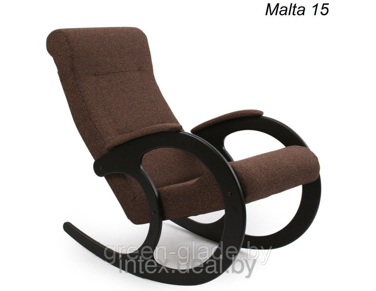 Кресло-качалка глайдер модель 68 каркас Орех ткань Мальта-03 MALTA 15 (ткань Мальта 15 - темно-коричневая) - фото 1 - id-p52555007