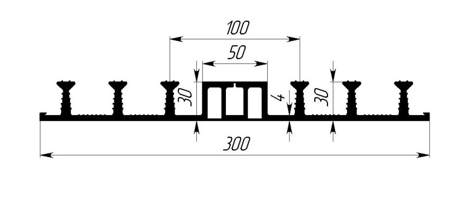 Гидрошпонка ОДР-300К50, Резина, ширина 300мм. Шов 50мм