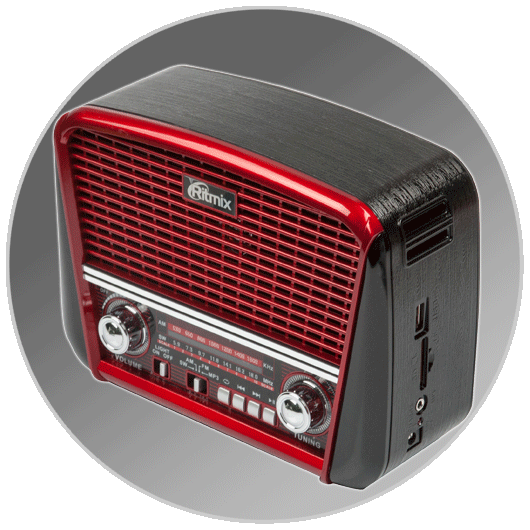 Радиоприёмник Ritmix RPR-050 Red (FM/AM/SW, USB, MicroSD, фонарик, аккумулятор, сеть 220В) - фото 6 - id-p52571257