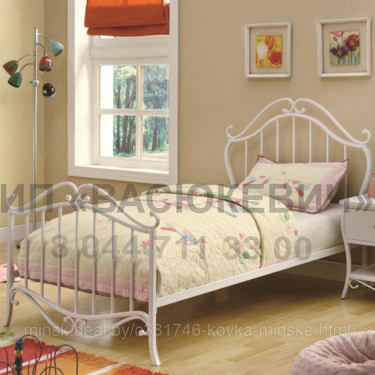 Кровать кованая односпальная детская "Пьеро-2" - фото 1 - id-p42462852