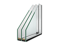 Стеклопакет двухкамерный (4И/16/4М1/14/4И) Толщина рамок 16мм + 14мм