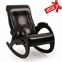Кресло-качалка модель 4 каркас Венге ткань Verona Antrazite Grey без лозы Dundi 108 - ЭКОКОЖА