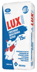 Шпатлевка гипсовая белая финишная LUX 15кг